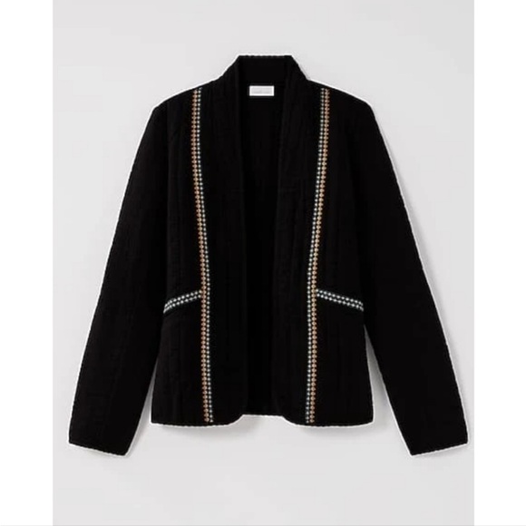 Pure Jill J Jill Seersucker Embroidered Jacket Sz M - Picture 4 of 11